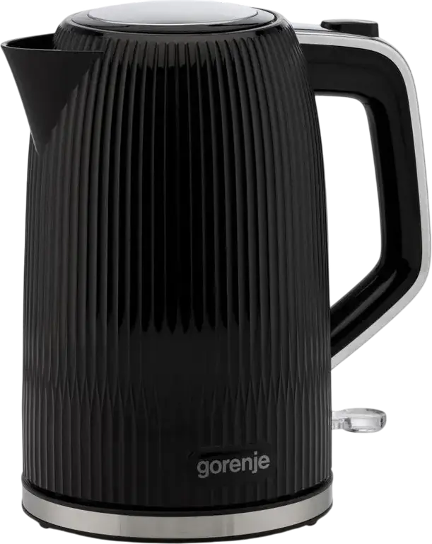 Fierbător electric Gorenje K17DPB Morning Duo, 1.7L, 2200W, Corp Plastic, Negru, Control Strix, Baza Rotativă 360 de grade, Protecție Fierbere Secate