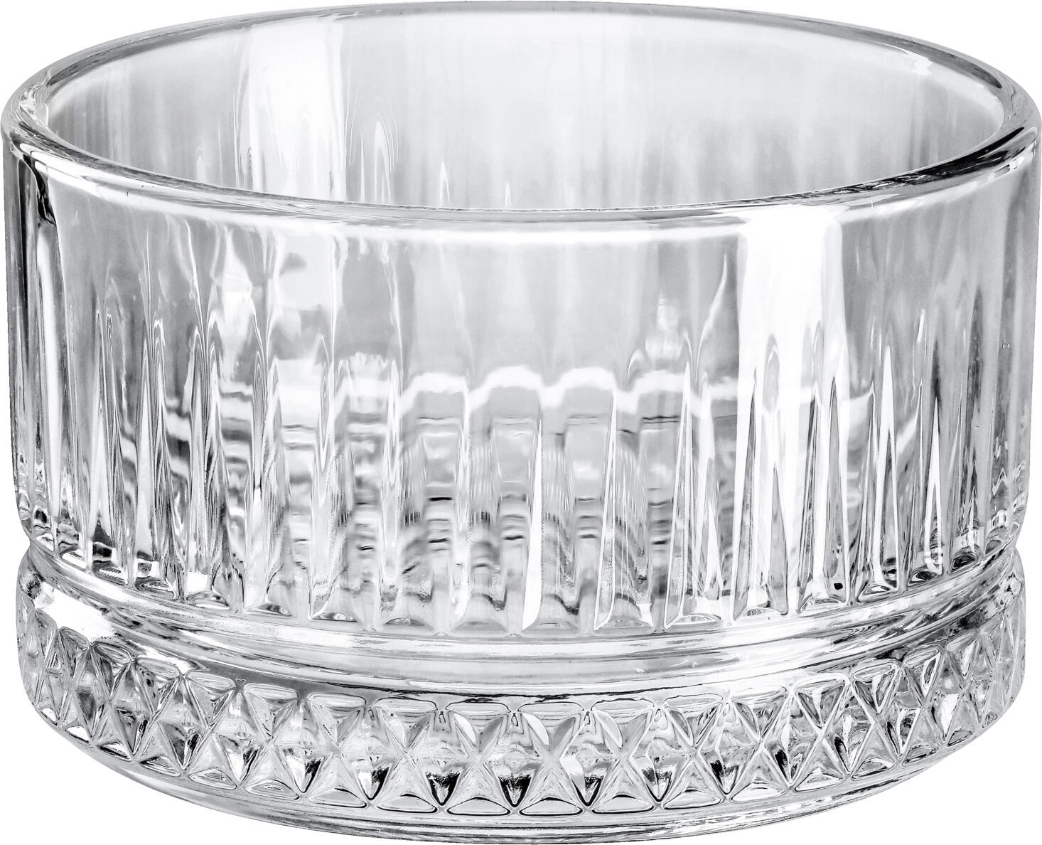 Pasabahçe Pasabahce Cam Sanayii ve Tic. A.S. Sisecam Genel Merkezio Glass bowl Elysia Glasschale Elysia Glass bowl Elysia; 230 ml, 9x5.4 cm (ØxH); transparent; 4 piece / pack Glasschale Elysia; 230 ml, 9x5.4 cm (ØxH); transparent; 4 Stück / Pack Glass bowl with an attractive relief on the outside. With freezable base. Dishwasher safe. Glasschale mit attraktivem Relief an der Außenseite. Mit Eisboden. Spülmaschinenfest.