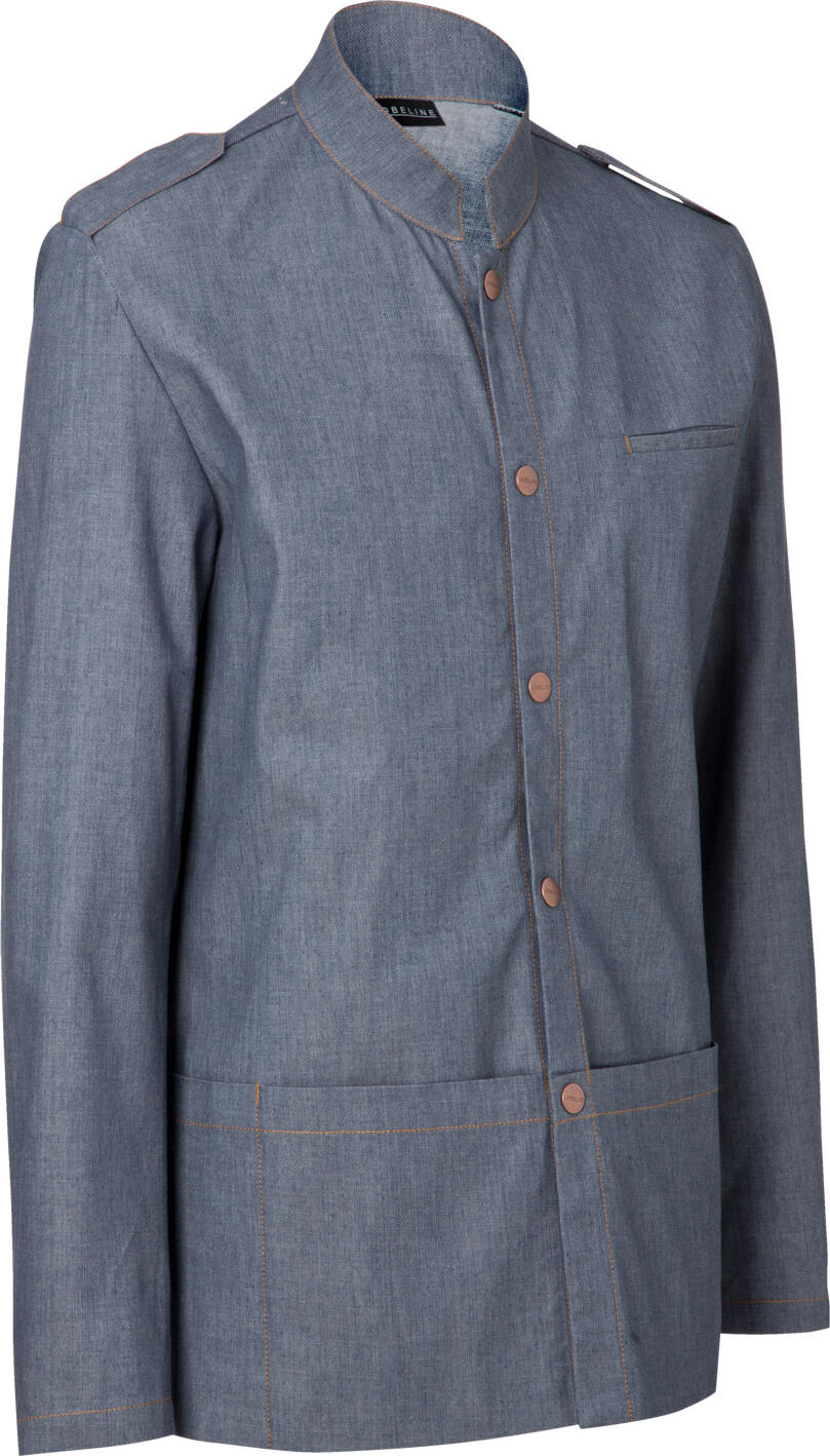 Jacheta de Serviciu Jobeline May pentru Barbati, Marime 50, Denim Deschis, Cu Guler Ridicat, Material Respirabil WERIN TEC light, Amestec Bumbac, Uniforma Profesionala