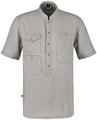 Jobeline Jacob Men's Short-Sleeved Chef's Shirt, Size 48, Cotton-Linen Blend 180 g/m², Breathable Straight Cut with Stand-up Collar and Snap Pockets