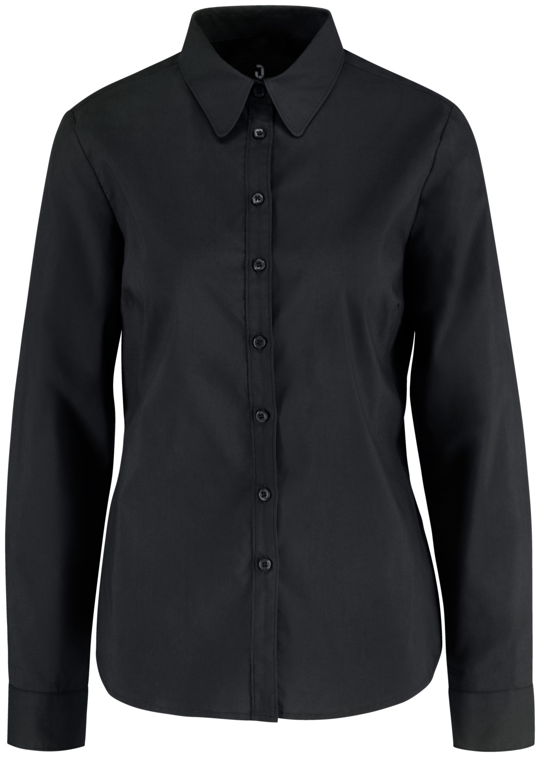 JOBELINE LUSINI Solutions GmbH Women's blouse Porter long sleeve Damen Bluse Porter Langarm Women's blouse Porter long sleeve; Size 48; black Damen Bluse Porter Langarm; Kleidergröße 48; schwarz 67 % cotton, 33 % polyester. 30°C wash. Classic, long-sleeved ladies' blouse with visible button placket, shirt collar and sleeve cuffs. With short bust darts and waist seams at the back for a perfect fit. Extra-long back and rounded hem. Particularly easy-care and easy-iron thanks to the polyester content. Regular fit. Back length: 68 cm for size 36. 67 % Baumwolle, 33 % Polyester. 30°-Wäsche. Klassische, langärmlige Damenbluse mit sichtbarer Knopfleiste, Hemdblusenkragen und Ärmelmanschetten. Mit kurzen Brustabnähern und Taillierungsnähten im Rücken für eine perfekte Passform. Extra lange Rückenlänge und abgerundeter Saum. Dank Polyesteranteil besonders pflege- und bügelleicht. Regular fit. Rückenlänge: 68 cm in Gr. 36