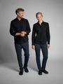Jobeline Porter Women's Long-Sleeved Blouse, Black, Cotton-Polyester Blend, Regular Fit with Shirt Collar and Rounded Hem