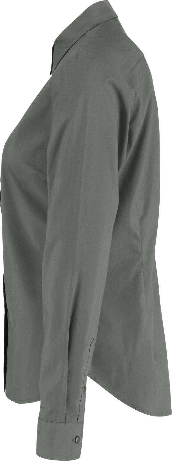 Jobeline Porter Women's Professional Blouse, Regular Fit, Cotton-Polyester Blend, Easy-Care, Shirt Collar, Rounded Hem, HoReCa Uniform, Size 40, Color: dark-grey