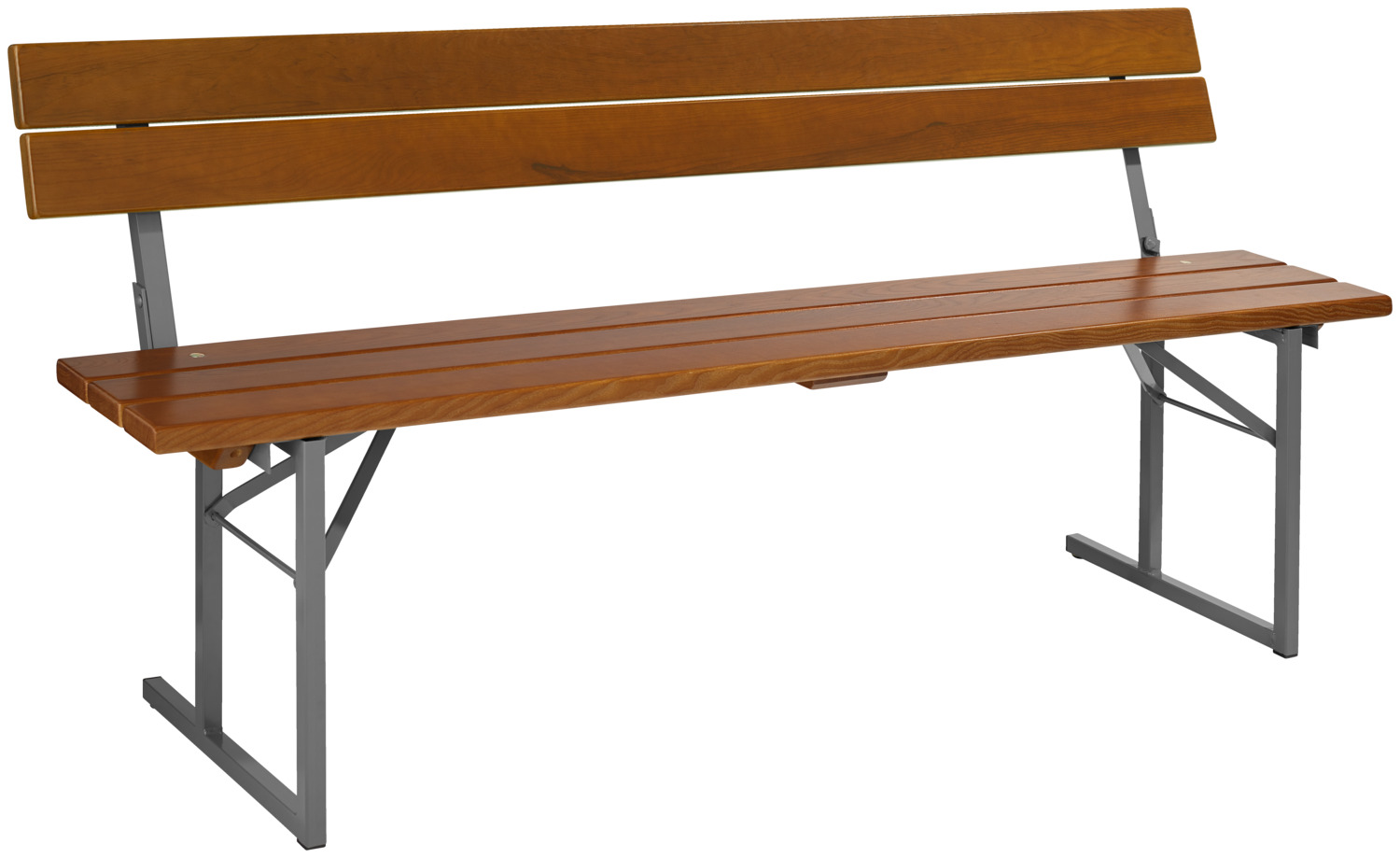 VEGA LUSINI Solutions GmbH Outdoor bench Expose Outdoor Sitzbank Expose Outdoor bench Expose; 180x46x81 cm (WxDxH); seat walnut, base anthracite Outdoor Sitzbank Expose; 180x46x81 cm (BxTxH); Sitz nussbaum, Gestell anthrazit Modern and high quality beer tent bench with backrest made of galvanized and powder-coated steel frame. Bench top made of double thick laminated and pressure impregnated ash wood - thickness 3 cm. Foldable, weatherproof and easy to clean. Folding mechanism for quick assembly and disassembly. Suitable for outdoor use. Supplied assembled. Matching table can be ordered at the same time. Moderne und hochwertige Bierzeltbank mit Rückenlehne aus verzinktem und pulverbeschichtetem Stahlgestell. Tischplatte aus zweifach dickschichtlasiertem und druckimprägnierten Eschenholz - Stärke 3 cm. Klappbar, wetterfest und pflegeleicht. Klappmechanismus für schnellen Auf- und Abbau. Für den Außenbereich geeignet. Lieferung erfolgt montiert. Passenden Tisch gleich mitbestellen.