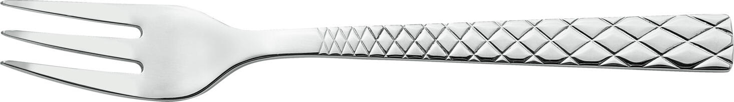 VEGA Brilio Cake Fork Set, 18/10 Chrome-Nickel Stainless Steel, Mirror Polished, Diamond-Shaped Relief Handle, 15.8 cm, Silver