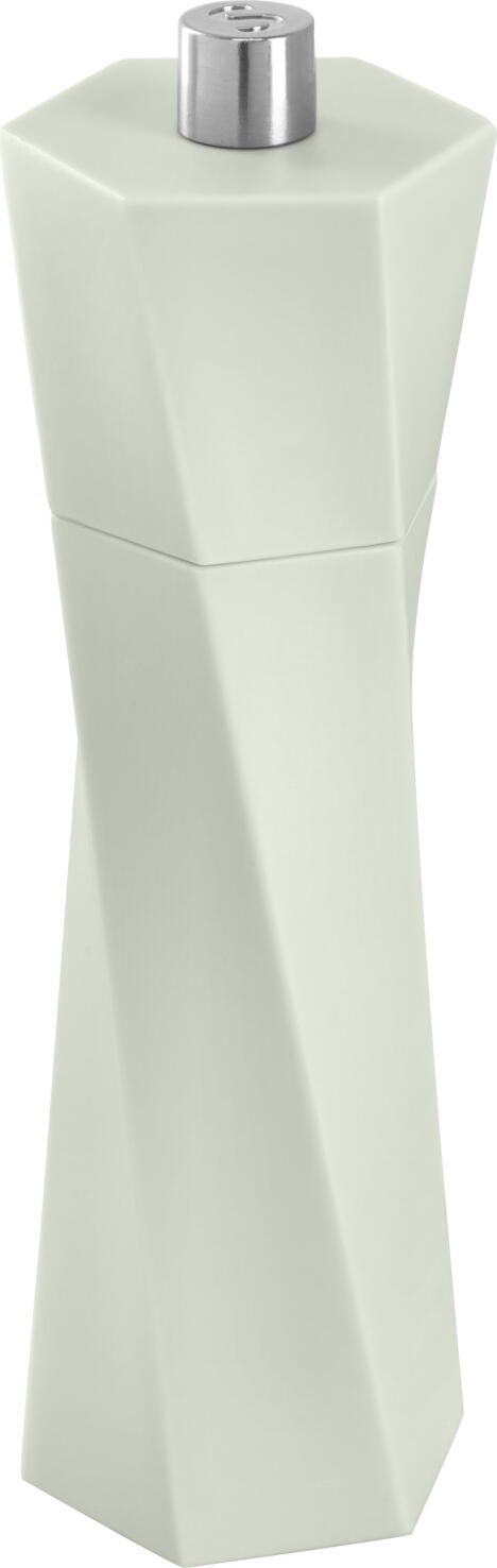 VEGA Elara Salt Mill, Ceramic Grinder, Plastic Body, Grey, 19 cm Height, 6 cm Diameter, Adjustable Grinding Screw