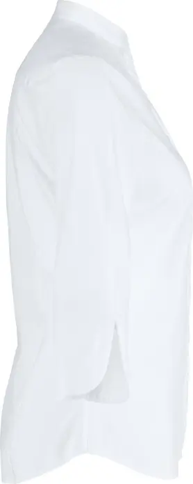 JOBELINE Lani Women's Blouse, White, Three-Quarter Sleeve, Cotton-Polyester Blend, Regular Fit, Easy-Iron, Stand-up Collar, OEKO-TEX Standard 100