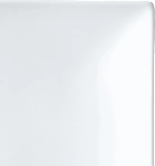 PULSIVA Jandra Square Porcelain Plate, White, 20.5 x 20.5 x 3 cm, Large Mirror Surface, Dishwasher and Microwave Safe