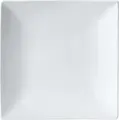 Pulsiva Jandra Square Porcelain Plate, White, 15 x 15 x 2.5 cm, Rimless Mirror Surface, Dishwasher and Microwave Safe