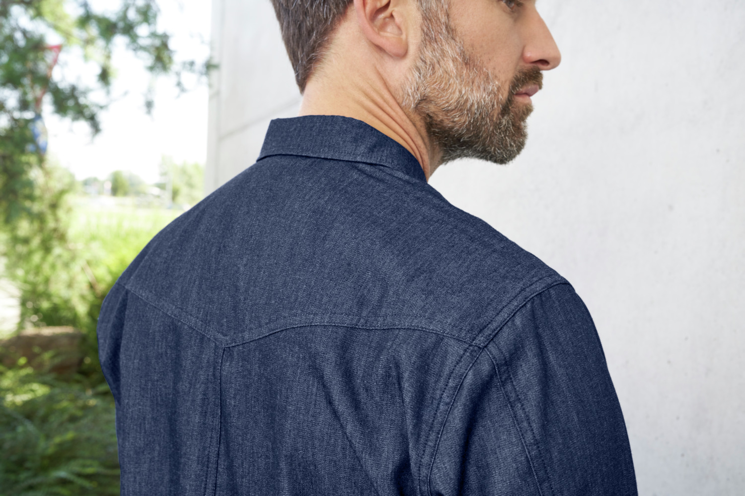 Camasa Denim JOBELINE Ryan pentru Barbati, Croiala Slim Fit, Maneca Lunga, Stil Western Modern, Amestec Bumbac-Poliester, Bleu Inchis