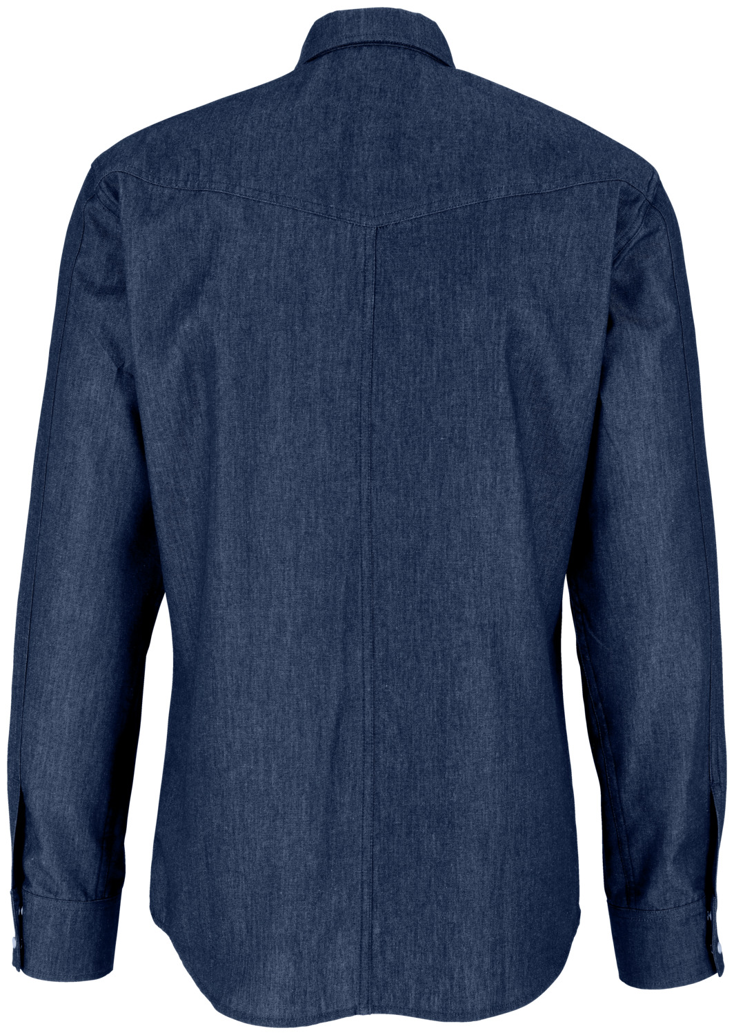 JOBELINE Ryan Men's Slim Fit Western Denim Shirt, Size 41/42, Long Sleeve Cotton-Polyester Blend with Press Studs and Breast Pockets