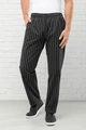Pulsiva Nick Men's Chef Trousers, Size 54, 100% Cotton, Striped Look, Elastic Waistband with Drawcord, 4 Pockets, Straight Cut, 245 g/m², Easy-care