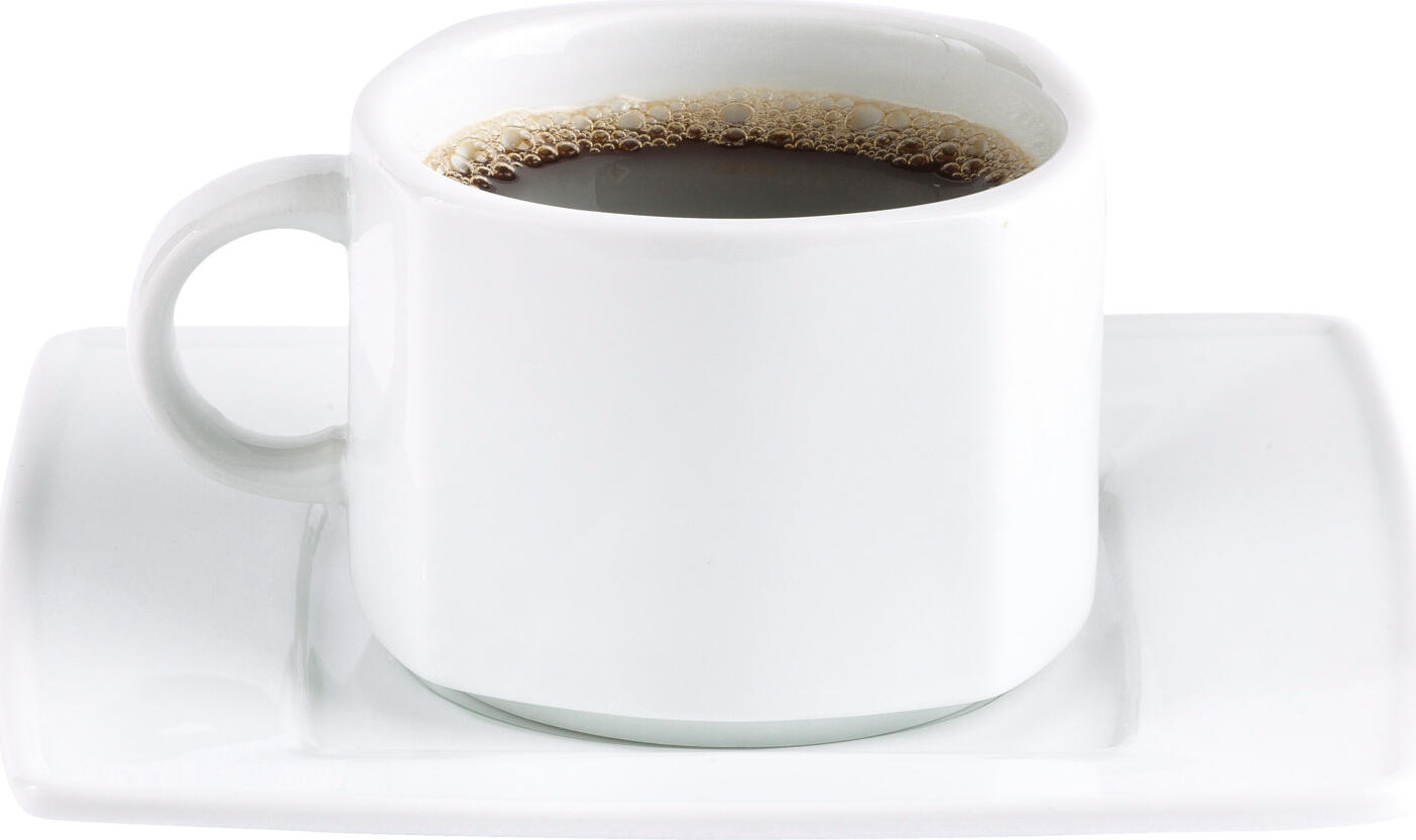 PULSIVA Jazz White Porcelain Square Coffee Cup, 190 ml, Dishwasher and Microwave Safe, Stackable and Robust, 8x8x6 cm