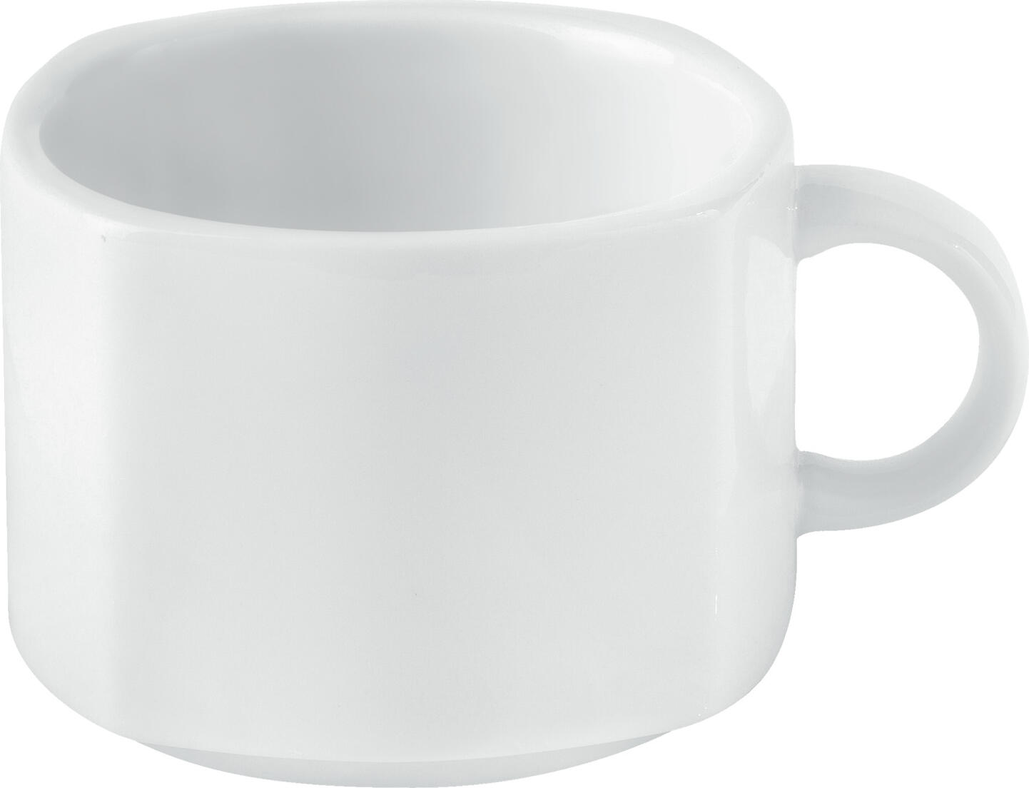 PULSIVA Jazz White Porcelain Square Coffee Cup, 190 ml, Dishwasher and Microwave Safe, Stackable and Robust, 8x8x6 cm