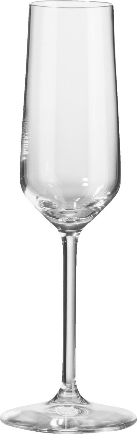VEGA LUSINI Solutions GmbH Champagne glass Vinzenza without filling line Sektglas Vinzenza ohne Eichstrich Champagne glass Vinzenza without filling line; 200 ml, 4.6x22.5 cm (ØxH); transparent; 6 piece / pack Sektglas Vinzenza ohne Eichstrich; 200 ml, 4.6x22.5 cm (ØxH); transparent; 6 Stück / Pack The finest pleasure deserves a fine glass: the Vinzenza champagne glass impresses with its elegant, timeless design and the brilliant clarity of high-quality crystal glass. The slender shape emphasises the fine perlage of fine sparkling wines and turns every occasion into a stylish experience. Dishwasher safe. Feinster Genuss verdient ein edles Glas: Das Sektglas Vinzenza überzeugt durch sein elegantes, zeitloses Design und die brillante Klarheit von hochwertigem Kristallglas. Die schlanke Form unterstreicht die feine Perlage edler Schaumweine und lässt jeden Anlass zu einem stilvollen Erlebnis werden. Spülmaschinenfest.