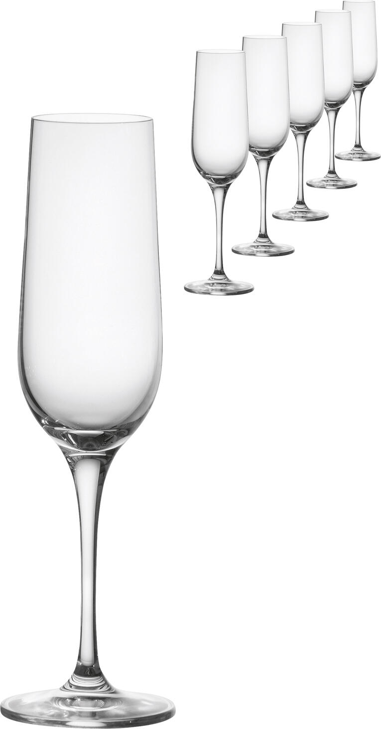 Pahar de sampanie VEGA Chateau, cristal, 180ml, inaltime 21.9cm, forma de tulpan, rezistent la masina de spalat vase, calitate profesionala