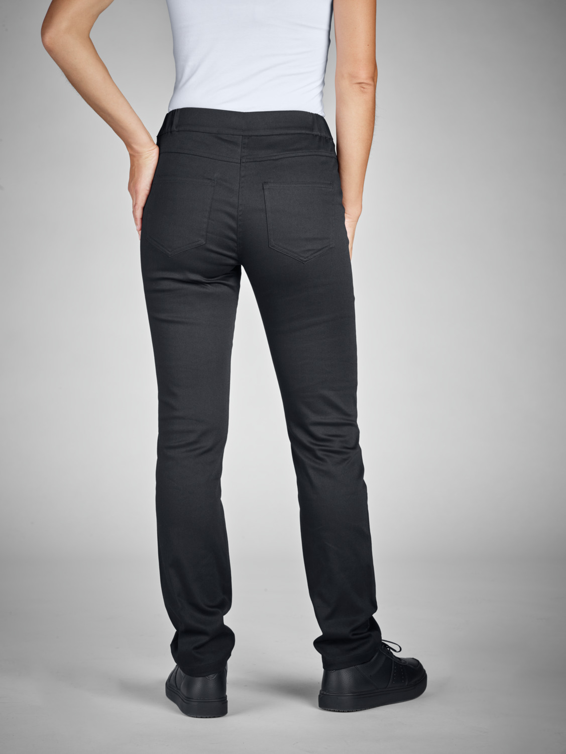 Jobeline Ellie Women's Long Trousers, Fitted Cut, Cotton-Polyester-Elastane Blend, Elastic Side Waistband, 80cm Inside Leg, OEKO-TEX Standard 100