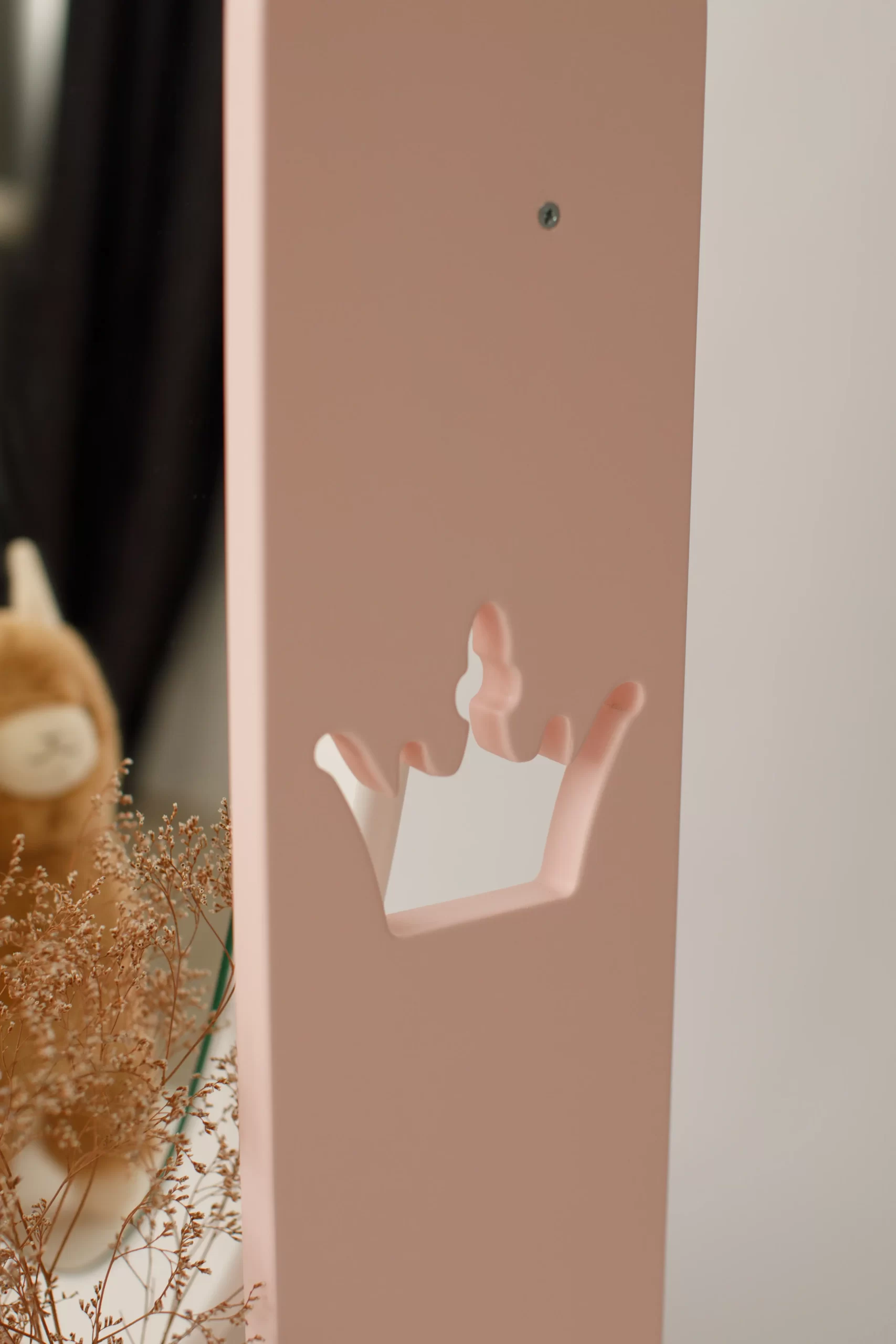 Timberkids Children's Crown Mirror with Toy Storage, MDF and Plywood, Eco Water-Based Paint, 60x45x130 cm, Handmade