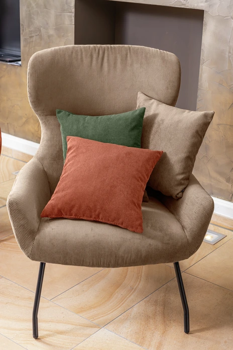 Husa pentru perna decorativa VEGA Malin, Verde, 40x40 cm Patrata, Material Corduroy, Poliester si Poliamida, Cu Fermoar, Fara Umplutura