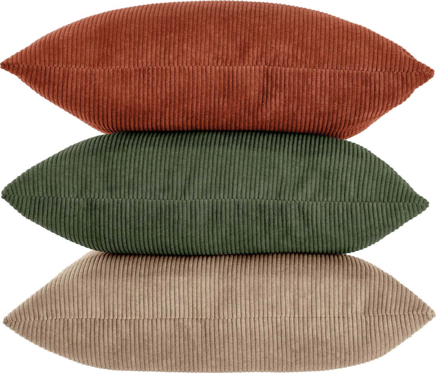 Husa pentru perna decorativa VEGA Malin, Verde, 40x40 cm Patrata, Material Corduroy, Poliester si Poliamida, Cu Fermoar, Fara Umplutura