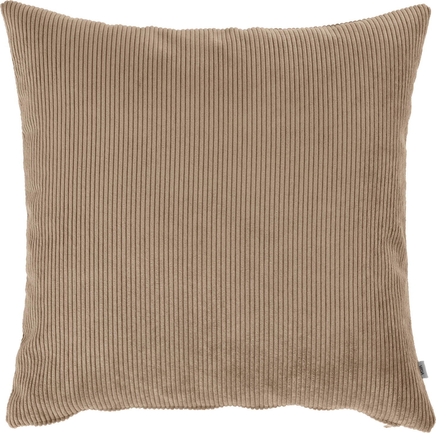 VEGA Malin Decorative Pillow Cover, Taupe, 40x40 cm Square Corduroy Fabric, Hard-wearing Polyester and Polyamide, Zipper Closure, Without Filling
