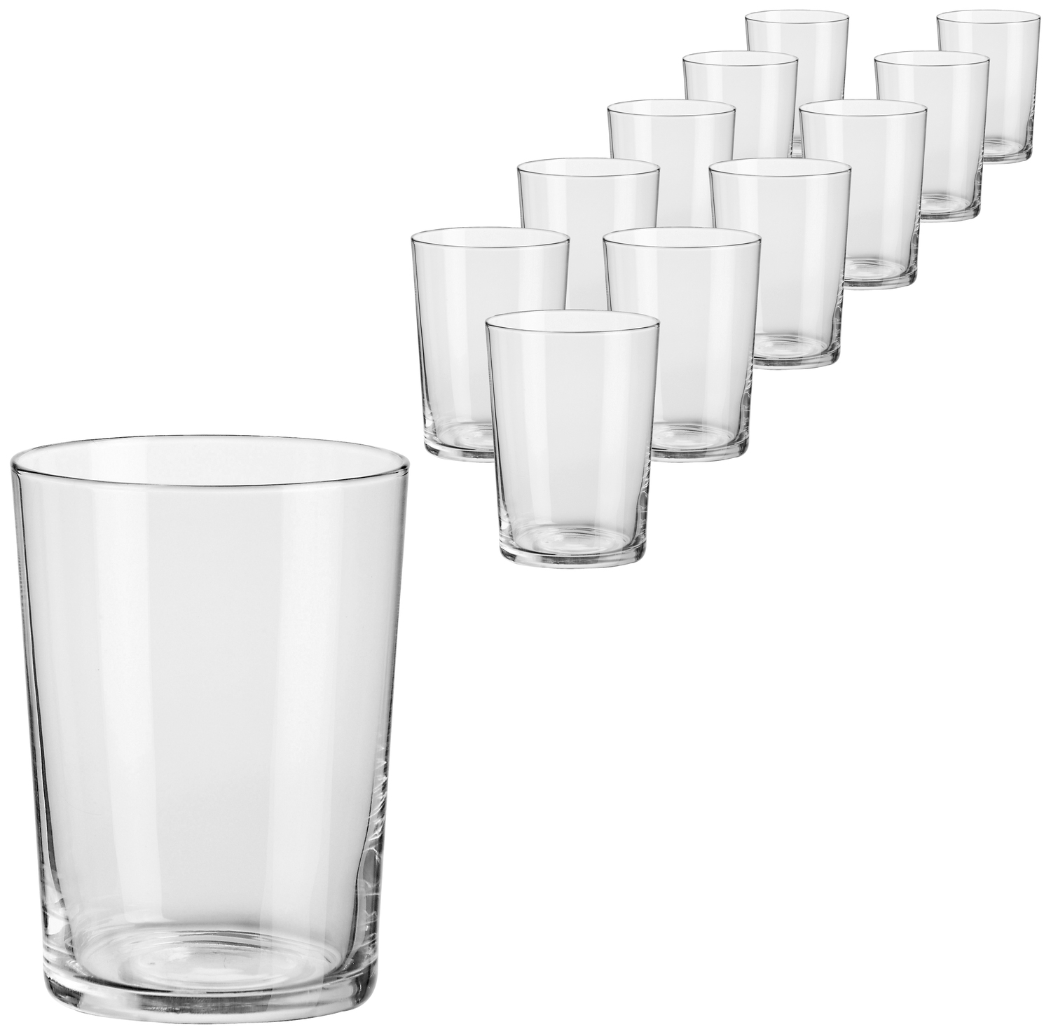 Bormioli Rocco Bodega Universal Drinking Glass, Tempered Glass, 510 ml, Stackable, Dishwasher Safe, Transparent