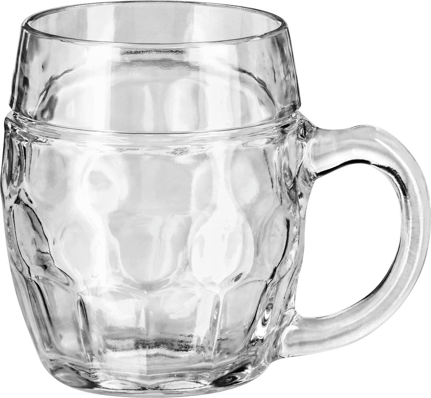 Cana de bere Stölzle Lausitz Tübinger, 380ml din cristal fara plumb, design traditional cu dimples, rezistenta la spalat
