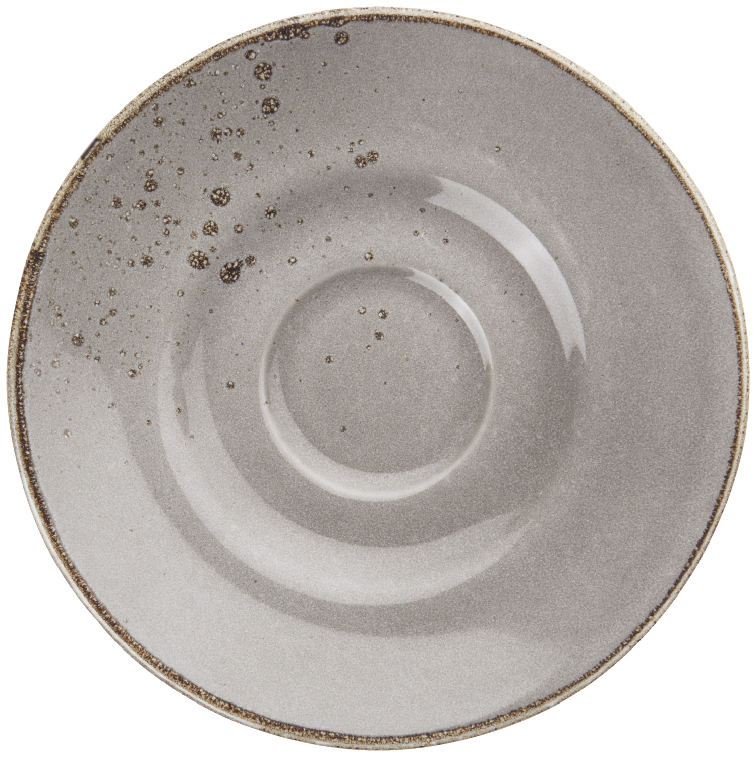 VEGA LUSINI Solutions GmbH Coffee saucer Palana Kaffee-Untertasse Palana Coffee saucer Palana; 16.5 cm (Ø); grey; round; 6 piece / pack Kaffee-Untertasse Palana; 16.5 cm (Ø); grau; rund; 6 Stück / Pack Colored stoneware coffee saucer. With irregular edges and speckles. Each piece is unique. Dishwasher safe and microwaveable. Farbige Kaffee-Untertasse aus Steingut. Mit unregelmäßigen Kanten und Sprenkeln. Jedes Teil ein Unikat. Spülmaschinenfest und mikrowellengeeignet.