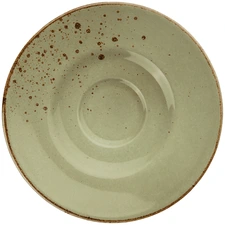 VEGA LUSINI Solutions GmbH Coffee saucer Palana Kaffee-Untertasse Palana Coffee saucer Palana; 16.5 cm (Ø); basswood green; round; 6 piece / pack Kaffee-Untertasse Palana; 16.5 cm (Ø); lindgrün; rund; 6 Stück / Pack Colored stoneware coffee saucer. With irregular edges and speckles. Each piece is unique. Dishwasher safe and microwaveable. Farbige Kaffee-Untertasse aus Steingut. Mit unregelmäßigen Kanten und Sprenkeln. Jedes Teil ein Unikat. Spülmaschinenfest und mikrowellengeeignet.
