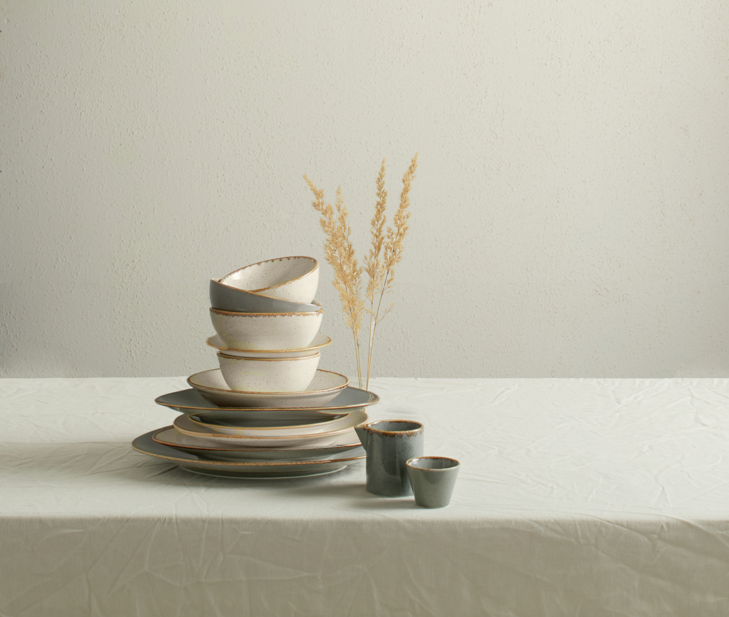VEGA Sidina Porcelain Milk and Sauce Jug, 200 ml, Grey, Hand-Painted Unique Glaze, Dishwasher and Microwave Safe, Professional Catering