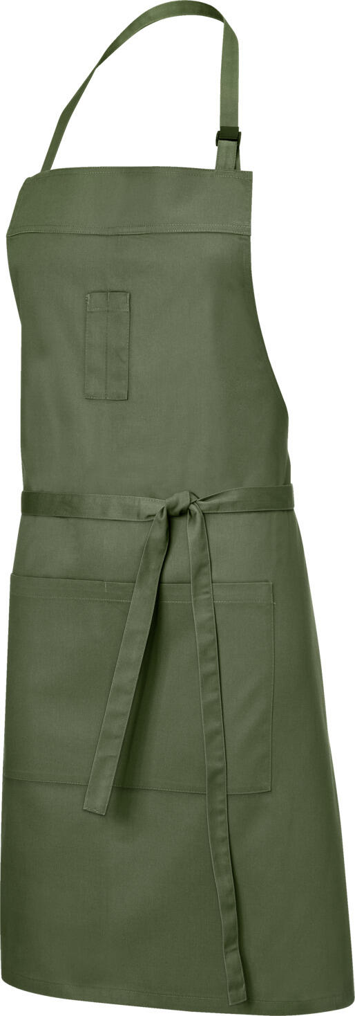 PULSIVA LUSINI Solutions GmbH Bib apron Lionel 88x80 cm Latzschürze Lionel 88x80 cm Bib apron Lionel 88x80 cm; 88x80 cm (LxW); olive Latzschürze Lionel 88x80 cm; 88x80 cm (LxB); oliv 65 % polyester, 35 % cotton. 200 g/m². 60°C wash. The bib apron made of hard-wearing fabric with a large patch belly pocket and two-part pen pocket on the bib, can be adjusted in length at the neck strap using a clip, the width can be adjusted using the fabric straps. 65 % Polyester, 35 % Baumwolle. 200 g/m². 60°-Wäsche. Die Latzschürze aus strapazierfähigem Gewebe mit großer aufgesetzter Bauchtasche und zweigeteilter Stifttasche am Latz, kann am Nackenband über einen Clip in der Länge verstellt werden, die Weite reguliert sich über die Stoffbänder.