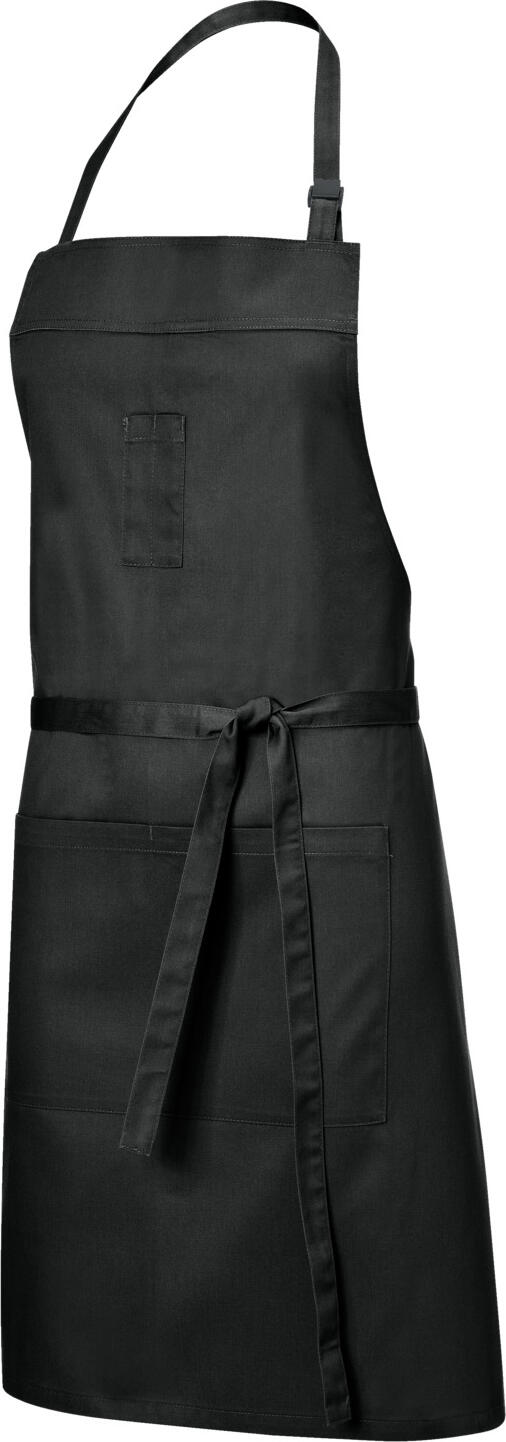 PULSIVA LUSINI Solutions GmbH Bib apron Lionel 88x80 cm Latzschürze Lionel 88x80 cm Bib apron Lionel 88x80 cm; 88x80 cm (LxW); black Latzschürze Lionel 88x80 cm; 88x80 cm (LxB); schwarz 65 % polyester, 35 % cotton. 200 g/m². 60°C wash. The bib apron made of hard-wearing fabric with a large patch belly pocket and two-part pen pocket on the bib, can be adjusted in length at the neck strap using a clip, the width can be adjusted using the fabric straps. 65 % Polyester, 35 % Baumwolle. 200 g/m². 60°-Wäsche. Die Latzschürze aus strapazierfähigem Gewebe mit großer aufgesetzter Bauchtasche und zweigeteilter Stifttasche am Latz, kann am Nackenband über einen Clip in der Länge verstellt werden, die Weite reguliert sich über die Stoffbänder.