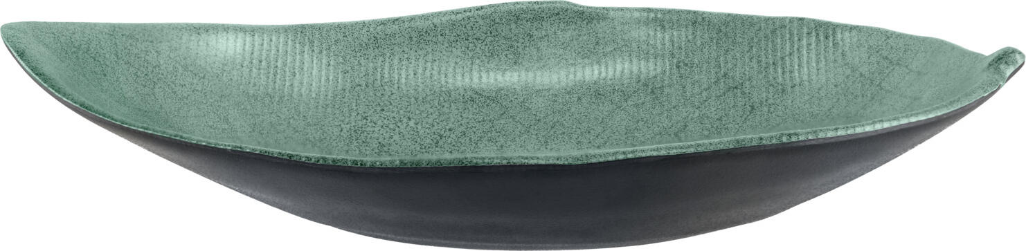 VEGA LUSINI Solutions GmbH Bowl Tuska leaf-shaped Schale Tuska blattförmig Bowl Tuska leaf-shaped; 1450 ml, 37.8x22.9x7.2 cm (LxWxH); green/grey; 4 piece / pack Schale Tuska blattförmig; 1450 ml, 37.8x22.9x7.2 cm (LxBxH); grün/grau; 4 Stück / Pack Tuska leaf-shaped bowl made of melamine with a stone look. Particularly durable due to impact and break resistance. The application range is from -30°C to +70°C. Dishwasher safe. Not suitable for use in the microwave or oven. Blattförmige Schale Tuska aus Melamin in Steinoptik. Besonders langlebig durch Stoß- und Bruchfestigkeit. Der Einsatzbereich ist von -30 °C bis +70 °C. Spülmaschinenfest. Nicht mikrowellengeeignet und nicht backofengeeignet.