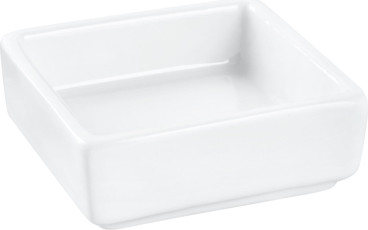 PULSIVA Jill Mini Bowl, White Porcelain, Square Shape, 30 ml, 6.5 x 6.5 x 2.5 cm, Dishwasher and Microwave Safe, Stackable