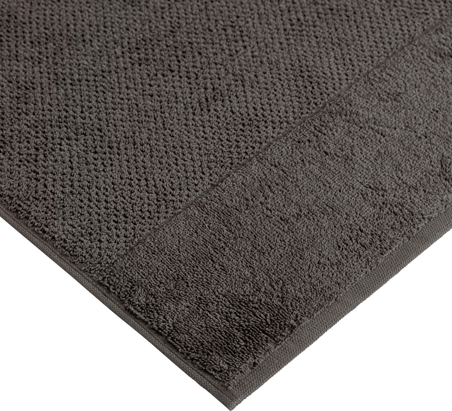 LUSINI Duo Shower Towel, Grey, 100% Cotton Twisted Terry 2-Ply, 70 x 140 cm, High Absorbency and Durability, Personalizable, 500 g/m²