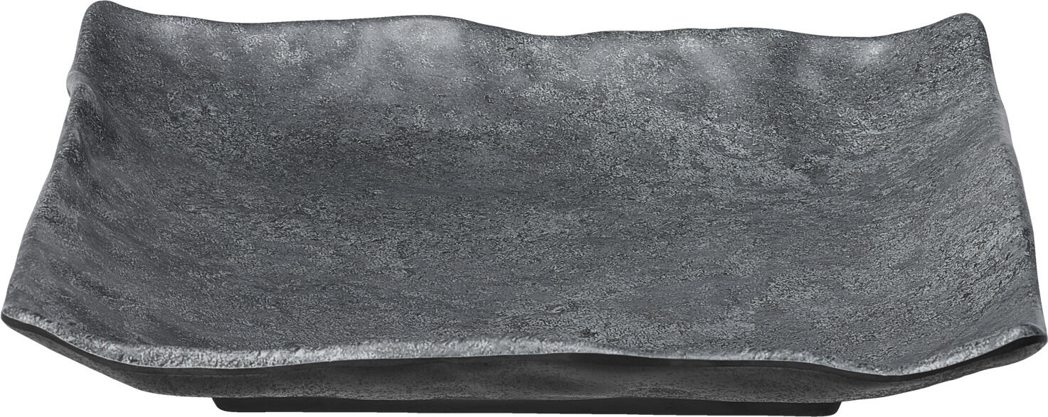 VEGA LUSINI Solutions GmbH Platter Clawson square Platte Clawson quadratisch Platter Clawson square; 25x25x4.1 cm (LxWxH); grey; square; 6 piece / pack Platte Clawson quadratisch; 25x25x4.1 cm (LxBxH); grau; quadratisch; 6 Stück / Pack Square platter made of melamine in stone look with rim. Particularly durable and hard-wearing due to high impact and break resistance. Application range between -30 °C to +70 °C. Stackable and dishwasher safe. Not cut resistant. Quadratische Platte aus Melamin in Steinoptik mit Rand. Besonders langlebig und strapazierfähig durch hohe Stoß- und Bruchfestigkeit. Einsatzbereich zwischen -30 °C bis +70 °C. Stapelbar und spülmaschinenfest. Nicht schnittfest.