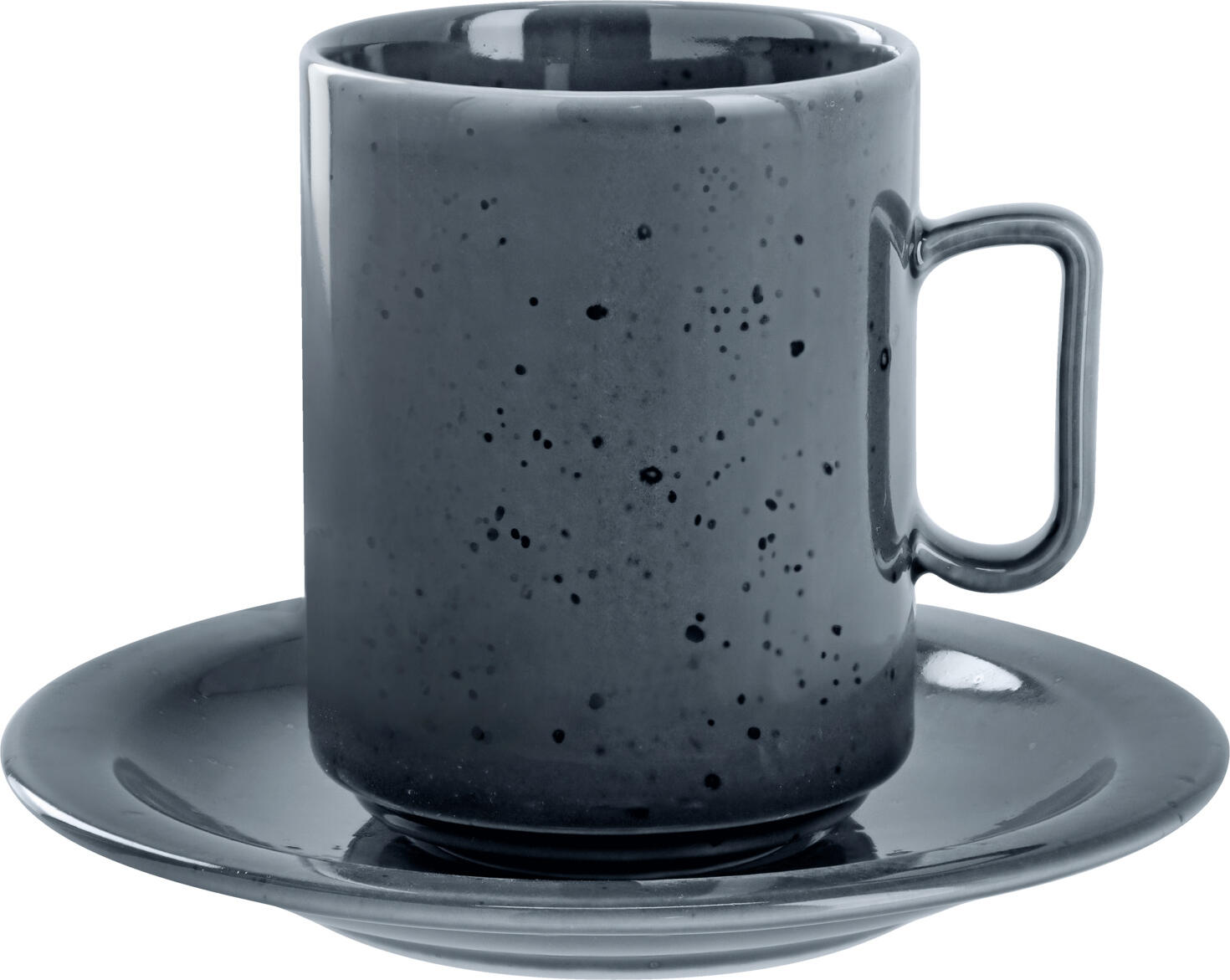VEGA LUSINI Alessia Coffee Mug, 320ml Grey Speckled Colored Porcelain, Stackable Design, Dishwasher and Microwave Safe
