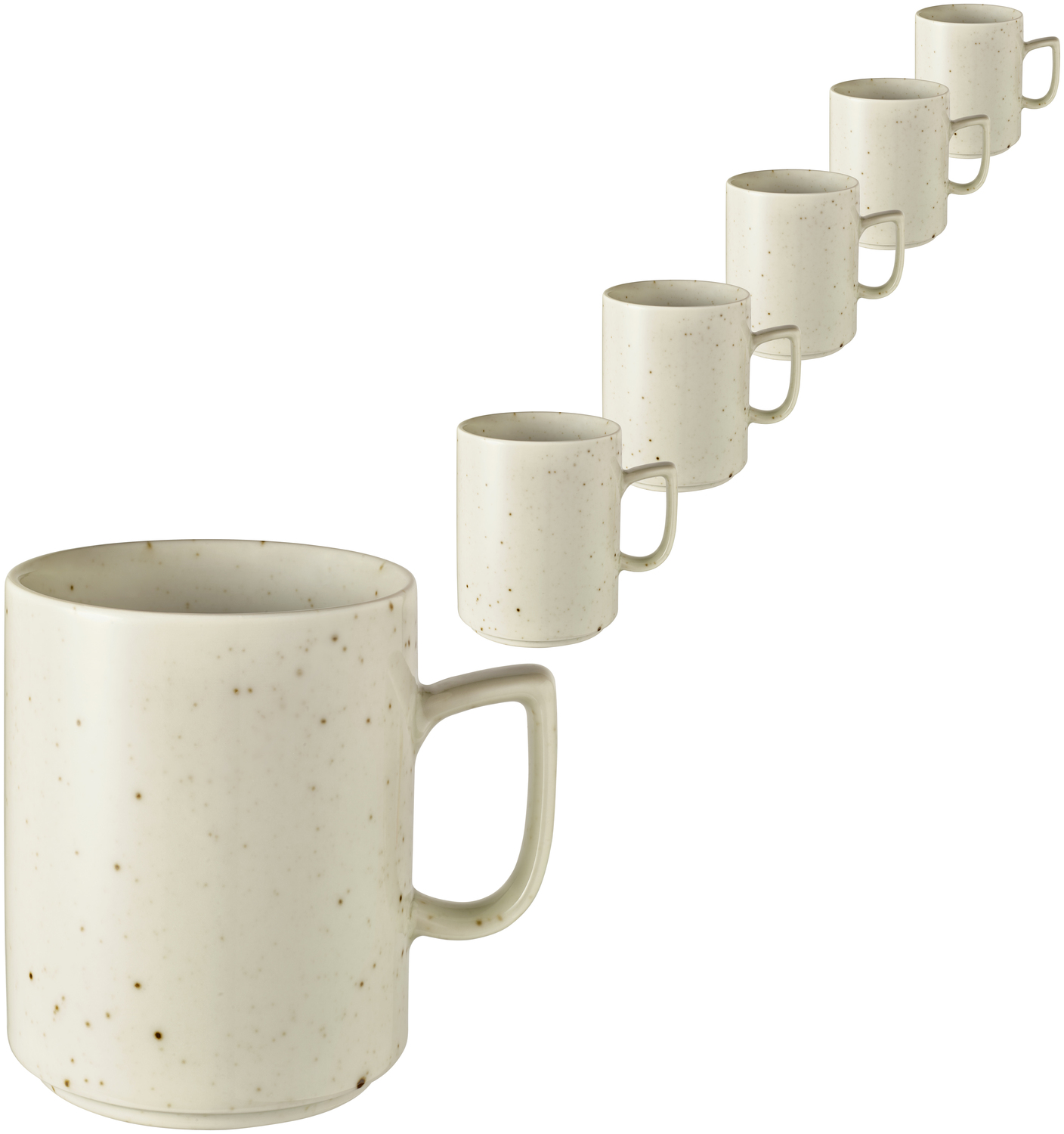 VEGA LUSINI Alessia Coffee Mug, 320ml Speckled Colored Porcelain, Beige, Stackable Design, Dishwasher and Microwave Safe