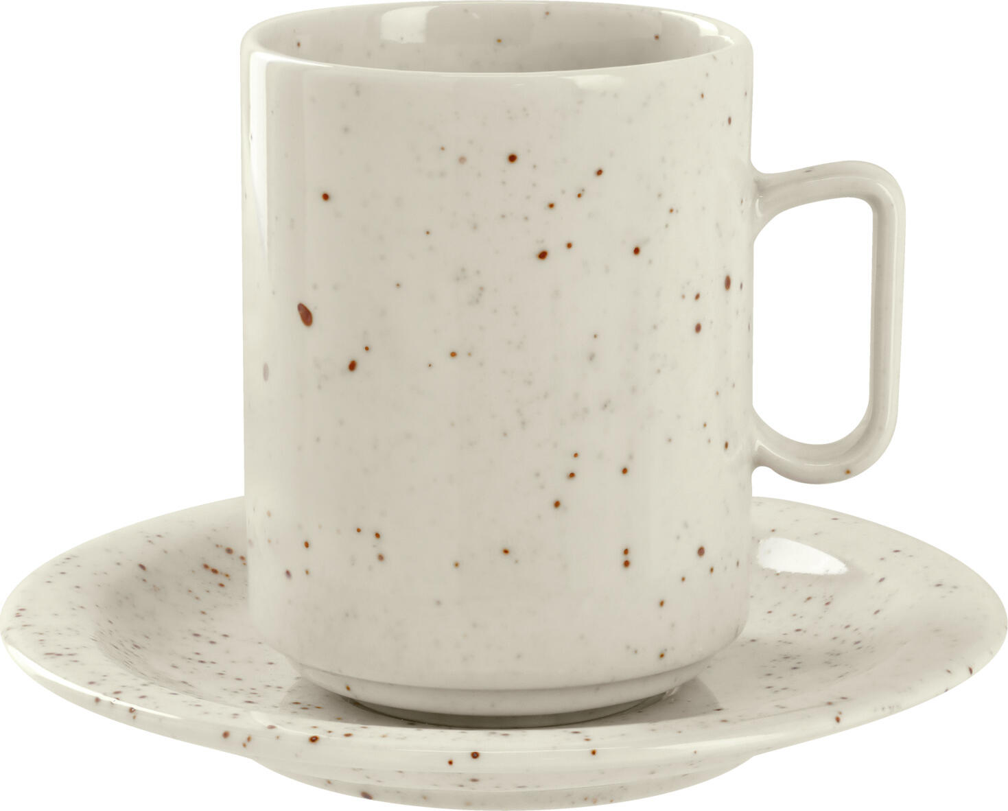 VEGA LUSINI Alessia Coffee Mug, 320ml Speckled Colored Porcelain, Beige, Stackable Design, Dishwasher and Microwave Safe