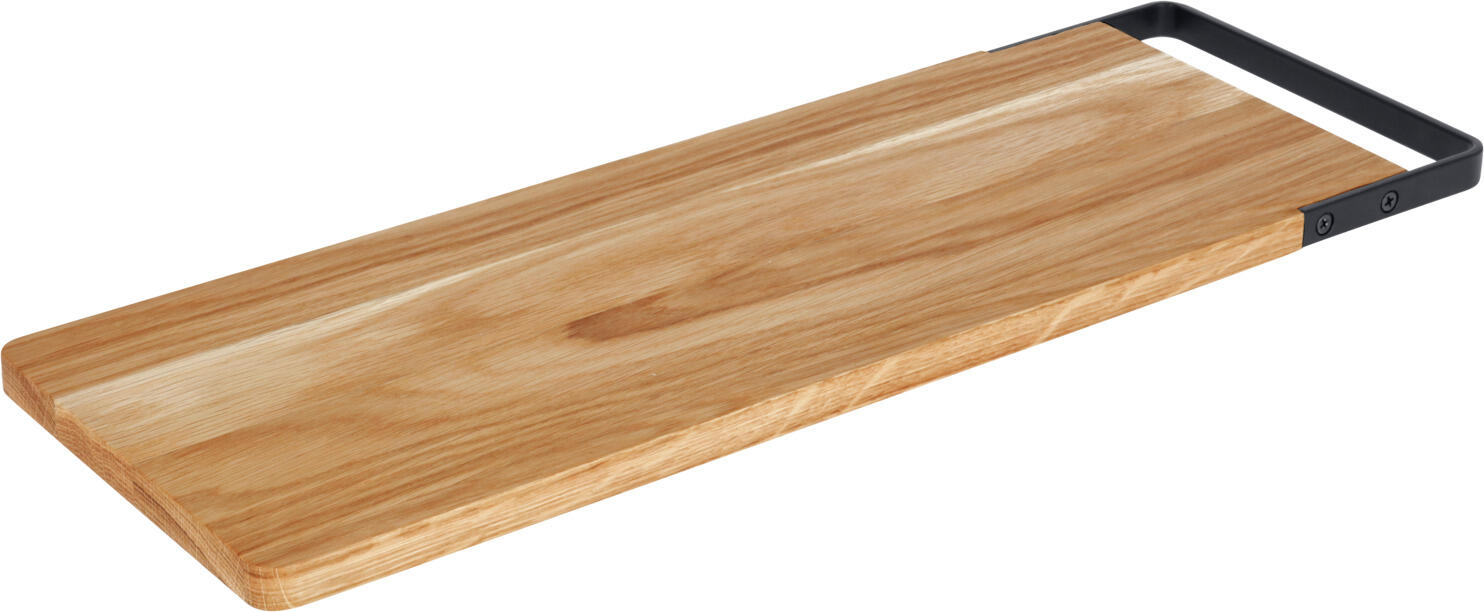 VEGA LUSINI Solutions GmbH Food board Esino Speisenbrett Esino Food board Esino; 49x17x1.5 cm (LxWxH); brown/black; rectangular Speisenbrett Esino; 49x17x1.5 cm (LxBxH); braun/schwarz; rechteckig Oiled oak serving board with modern steel handle in black. Speisenbrett aus geöltem Eichenholz mit modernem Stahlgriff in schwarz.