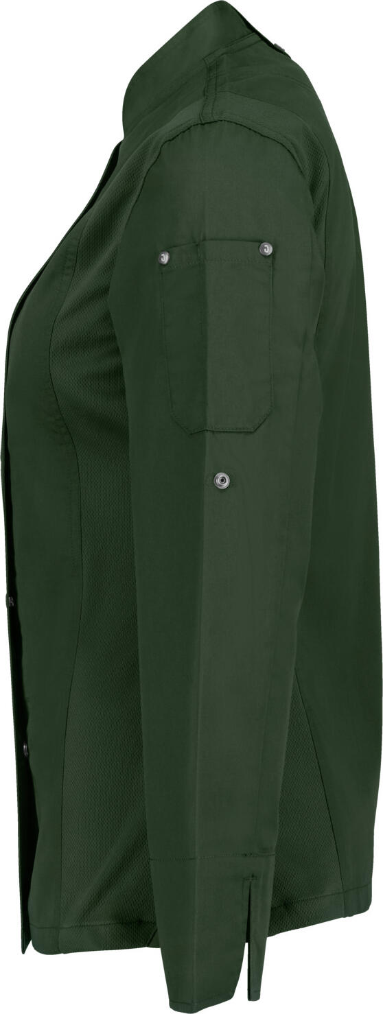 Jobeline Carter Women's Long-Sleeved Chef's Jacket, Polyester-Cotton Blend, Breathable Mesh Inserts, Concealed Snap Placket, OEKO-TEX Certified