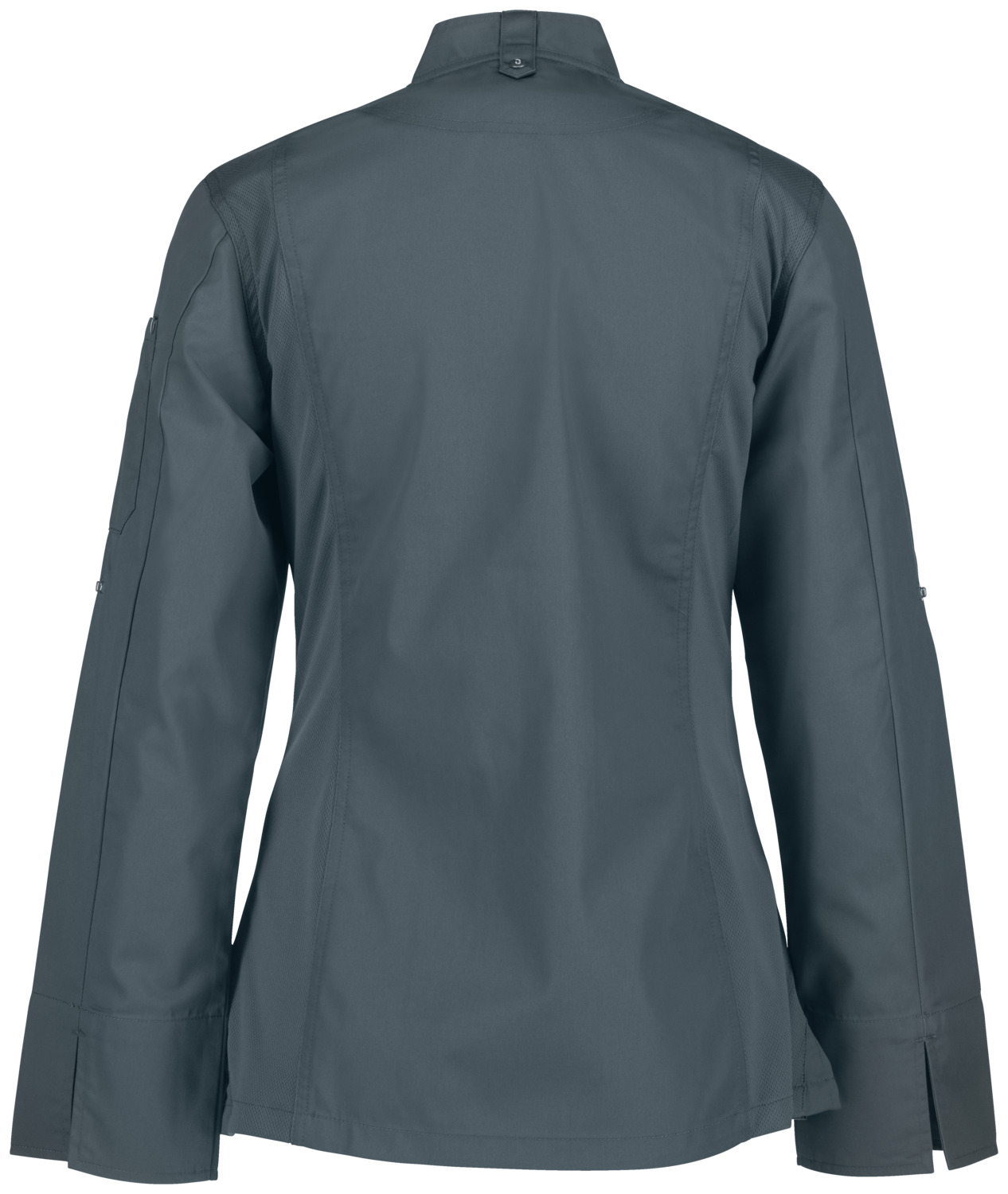 Jobeline Carter Women's Chef Jacket, Long-Sleeved Polyester Cotton Blend, Breathable Mesh Inserts, Roll-up Sleeves, OEKO-TEX Standard 100