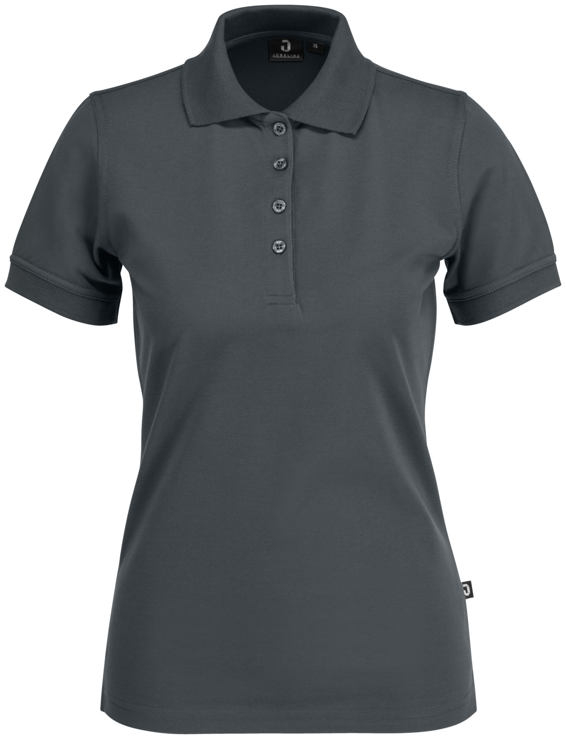 Jobeline Fly Women's Short-Sleeved Polo Shirt, Graphite, Superwash Polyester Cotton Blend, Straight Fit, OEKO-TEX Standard 100 Certified