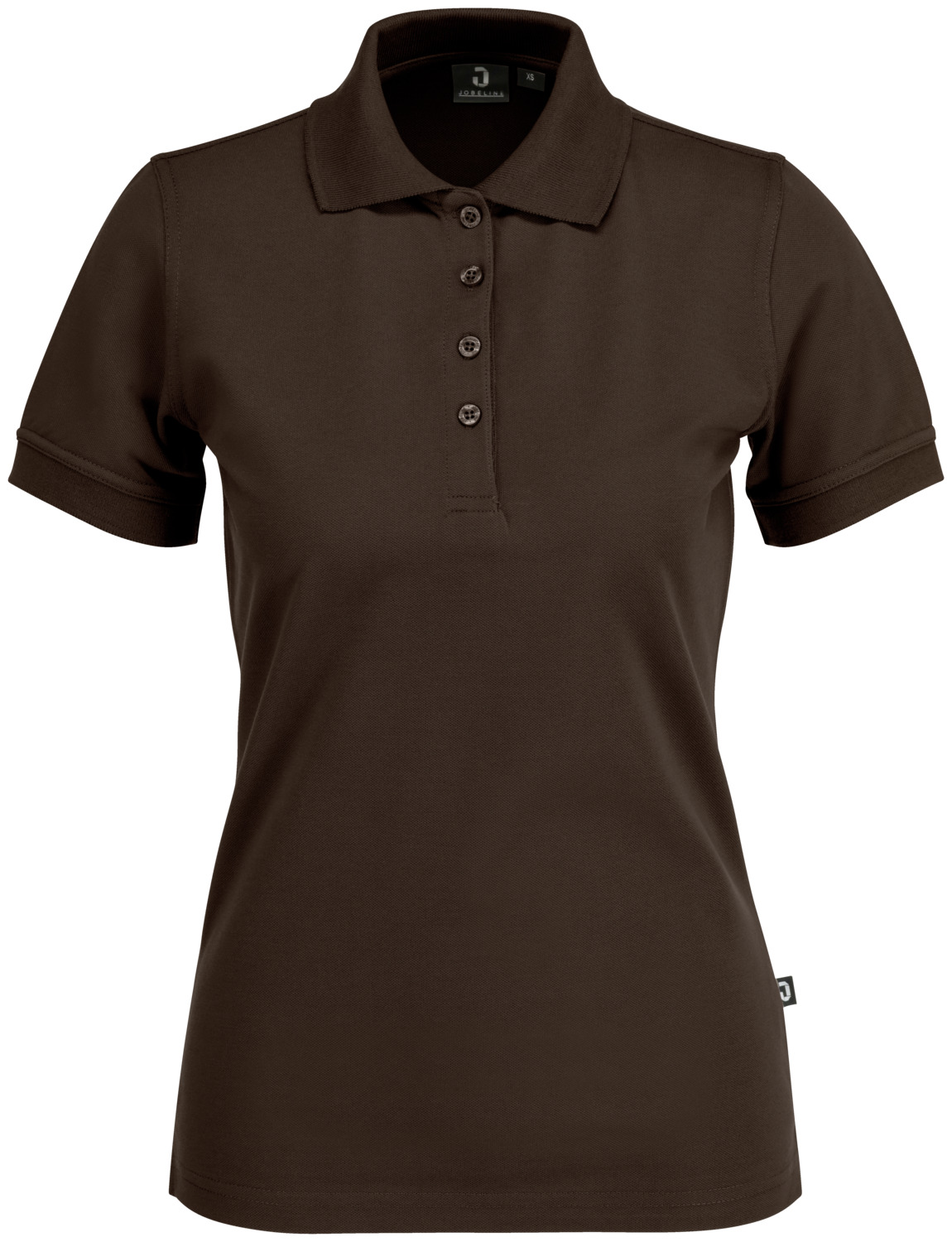Jobeline Fly Women's Short-Sleeved Polo Shirt, Coca Brown, Size S, Superwash Polyester Cotton Blend, Straight Fit, OEKO-TEX Standard 100 Certified