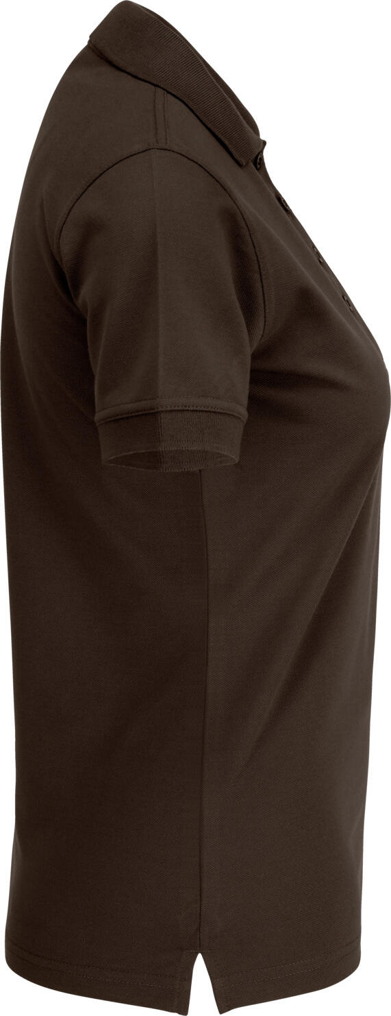 Jobeline Fly Women's Short-Sleeved Polo Shirt, Coca Brown, Size S, Superwash Polyester Cotton Blend, Straight Fit, OEKO-TEX Standard 100 Certified