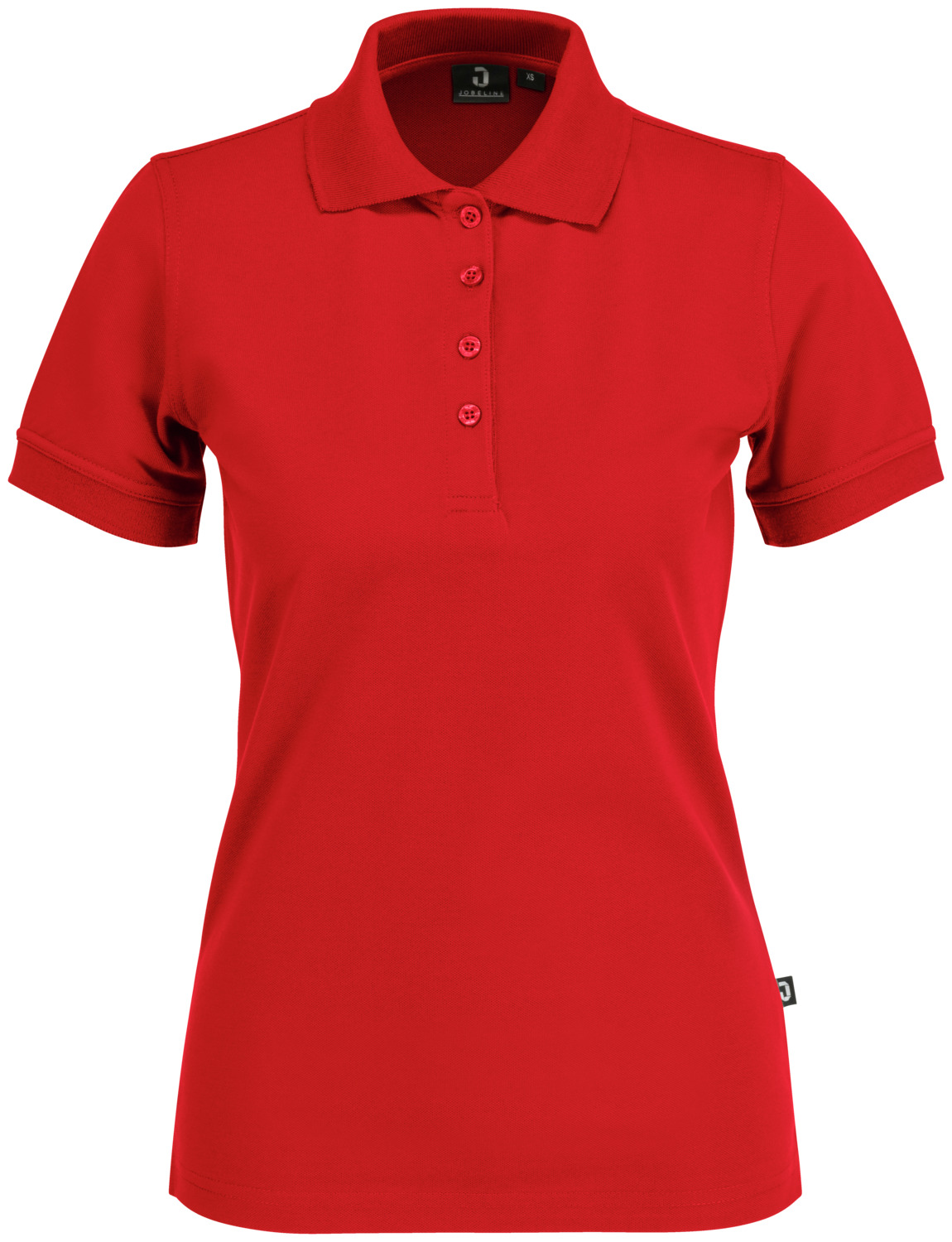 Jobeline Fly Women's Short-Sleeved Polo Shirt, Red, Size XS, Superwash Polyester Cotton Blend, Straight Fit, OEKO-TEX Standard 100 Certified