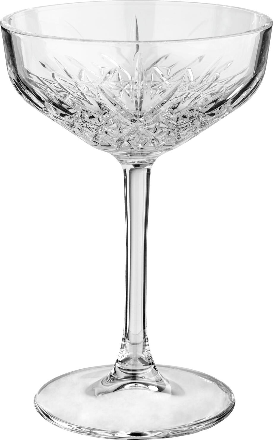 Pasabahce Timeless Cocktail Glass Set, 270 ml, 157 mm Height, 110 mm Diameter, Fully-Tempered Transparent Glass with Relief Pattern, Dishwasher and Food Safe