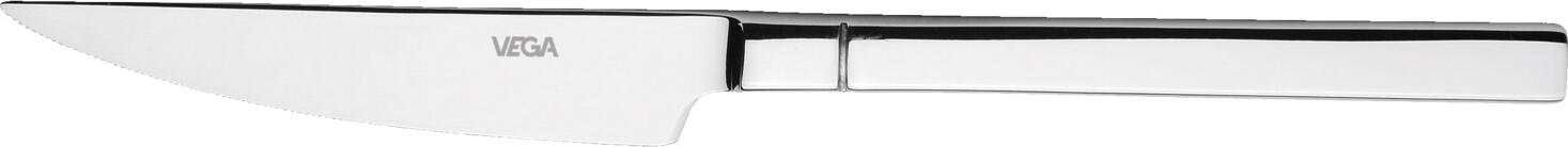 VEGA Luano Pizza Steak Knife, 22.2 cm Chrome Stainless Steel 13/0, Mirror Polished, 2.5 mm Thickness, Silver, Dishwasher Safe