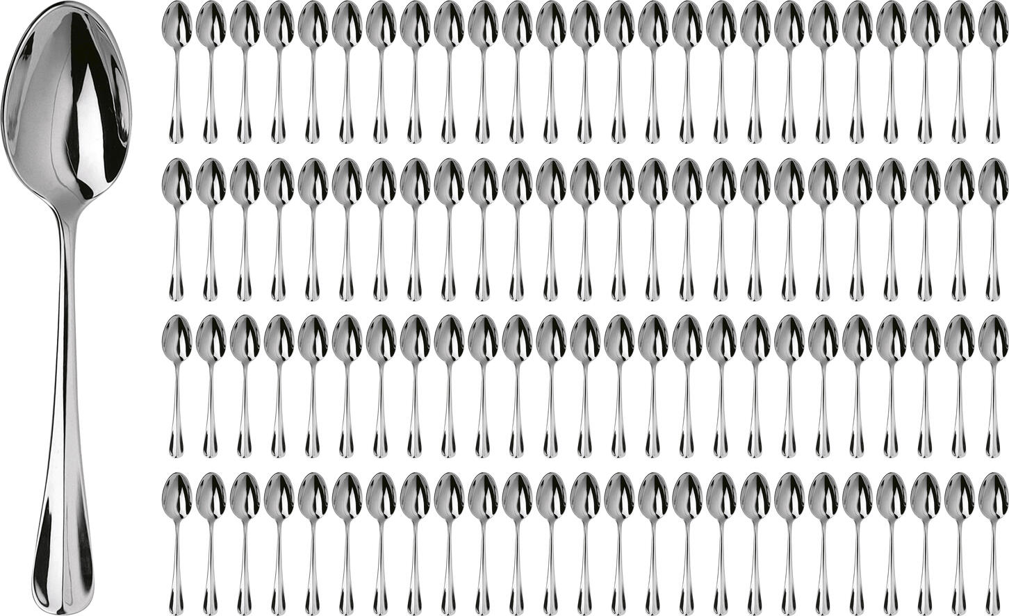 PULSIVA Paris Coffee Spoon, 18/10 Chrome-Nickel Stainless Steel, Mirror Polished, Rustproof, 14 cm, Silver