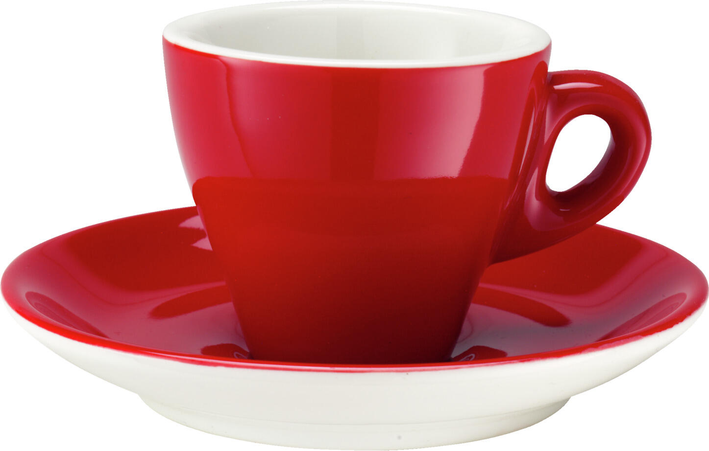 PULSIVA LUSINI Joy 2.0 Espresso Cup, 80 ml Porcelain Coffee Cup, Red, Dishwasher and Microwave Safe, Round Sturdy Design, White Interior
